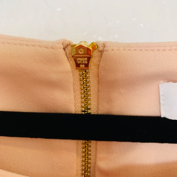 Calvin Klein Blush Pink Crepe Sheath Dress Size 10 Bell Sleeve Full Zipper Back - Picture 5 of 15